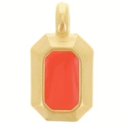 Pendentif rectangle 18x10 mm avec résine époxy - Doré à l'or fin - Hyacinth x1|raw }}