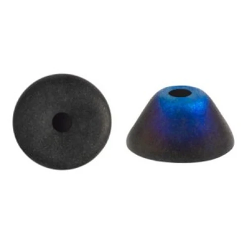 Perles en verre Konos® par Puca® 4x2 mm - Jet Azzuro Mat x10g