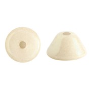 Perles en verre Konos® par Puca® 4x2 mm - Opaque Ivory Ceramic Look x10g