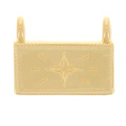 Pendentif rectangle 13.5x17 mm - motif étoile - Doré à l'or fin x1