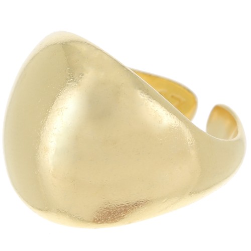 Bague large bombée - Taille 55 - Doré à l'or fin x1
