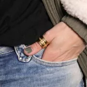 Bague large avec petites boules - Taille 55 - Doré à l'or fin x1