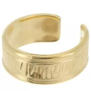 Bague large striée - Taille 63 - Doré à l'or fin x1