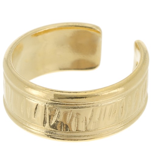 Bague large striée - Taille 63 - Doré à l'or fin x1