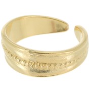Bague large texturé - Taille 55 - Doré à l'or fin x1|raw }}