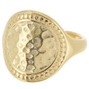 Bague large martelée - Taille 55 - Doré à l'or fin x1
