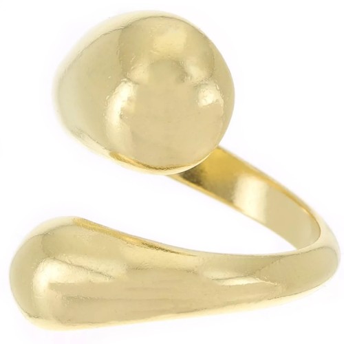 Bague large bombée - Taille 56 - Doré à l'or fin x1