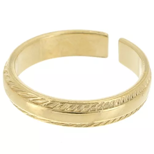 Bague fine - effet corde tressée - Taille 54 - Doré à l'or fin x1