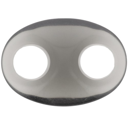 Maillon grain de café en acrylique 32x23 mm - Gris transparent x1