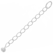 Chainettes d'extension maille Rombo boule 50 mm - Argent 925 x10
