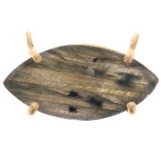 Pendentif navette   21x13 mm en pierre gemme - Doré à l'or fin - Labradorite x1|raw }}