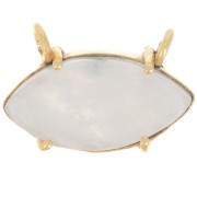 Pendentif navette   21x13 mm en pierre gemme - Doré à l'or fin - Pierre de lune x1|raw }}
