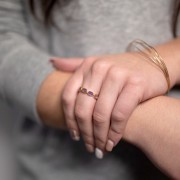 Bague fine en pierre gemme Amethyste - Taille 51 - Doré à l'or fin x1