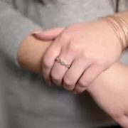 Bague fine en pierre gemme Calcédoine bleue - Taille 55 - Doré à l'or fin x1