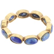 Bague fine en pierre gemme Lapis lazuli - Taille 53 - Doré à l'or fin x1|raw }}