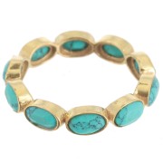 Bague fine en imitation pierre gemme Turquoise - Taille 51 - Doré à l'or fin x1|raw }}