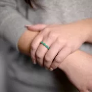 Bague fine en imitation pierre gemme Turquoise - Taille 51 - Doré à l'or fin x1