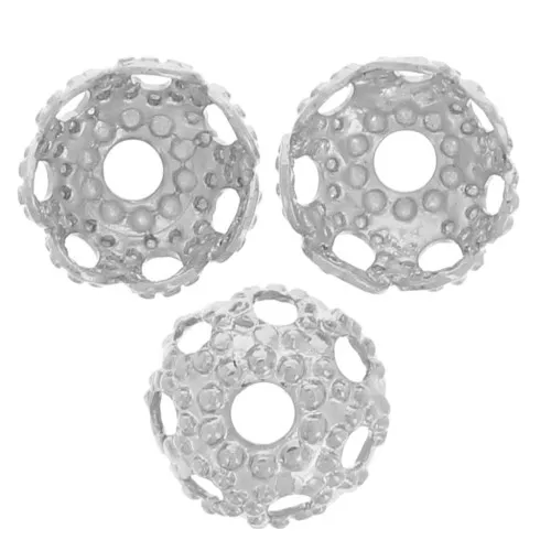 Coupelles filigranées 4 mm - Argenté x20