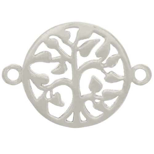 Intercalaire rond ajouré 13.5 mm - motif arbre de vie - Argent 925 x1