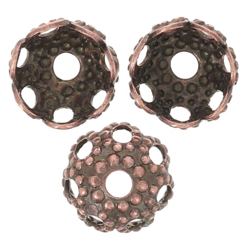 Coupelles filigranées 4 mm - Cuivré vieilli x20