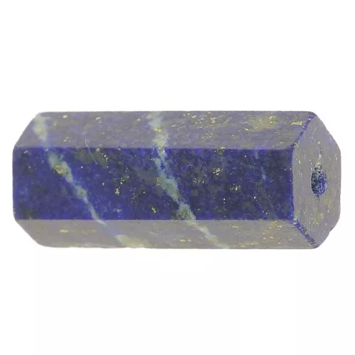 Perle tube hexagone en pierre gemme 17x7 mm - Lapis lazuli x1