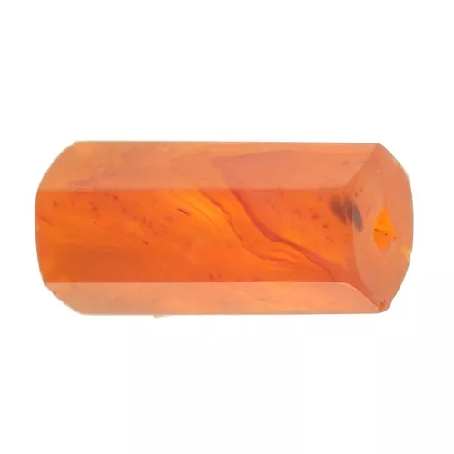 Perle tube hexagone en pierre gemme 15x7 mm - Cornaline x1