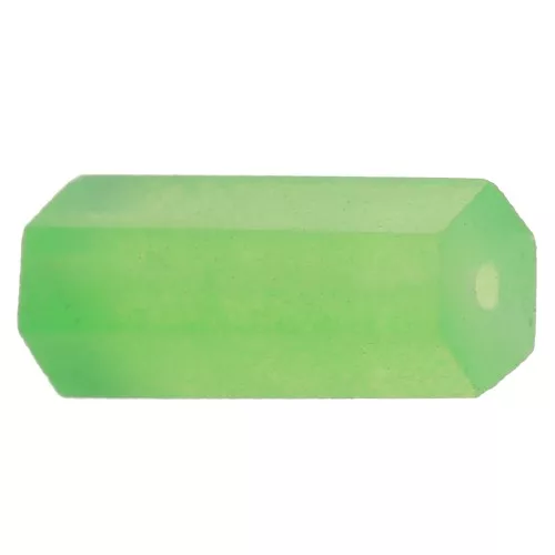 Perle tube hexagone en pierre gemme teintée 17x7 mm - Jade verte x1