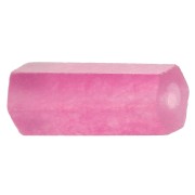 Perle tube hexagone en pierre gemme teintée 17x7 mm - Jade rose x1|raw }}
