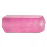 Perle tube hexagone en pierre gemme teintée 17x7 mm - Jade rose x1