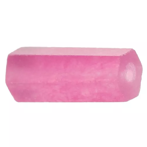 Perle tube hexagone en pierre gemme teintée 17x7 mm - Jade rose x1