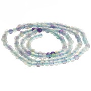 Perles rondes facettées 2 mm pierre gemme - Fluorite x32cm