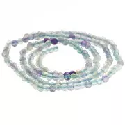 Perles rondes facettées 2 mm pierre gemme - Fluorite x32cm