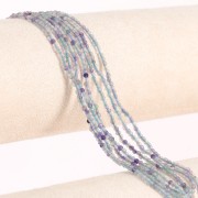 Perles rondes facettées 2 mm pierre gemme - Fluorite x32cm