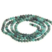 Perles rondes facettées 2 mm pierre gemme  - Chrysocolle x32cm|raw }}
