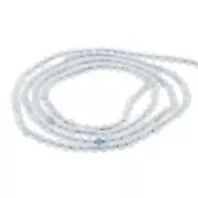 Perles rondes facettées 2 mm pierre gemme  - Aigue-marine x32cm