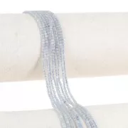 Perles rondes facettées 2 mm pierre gemme  - Aigue-marine x32cm