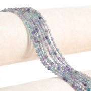 Perles rondes facettées 3 mm pierre gemme - Fluorite x31cm