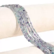 Perles rondes facettées 3 mm pierre gemme - Fluorite x31cm