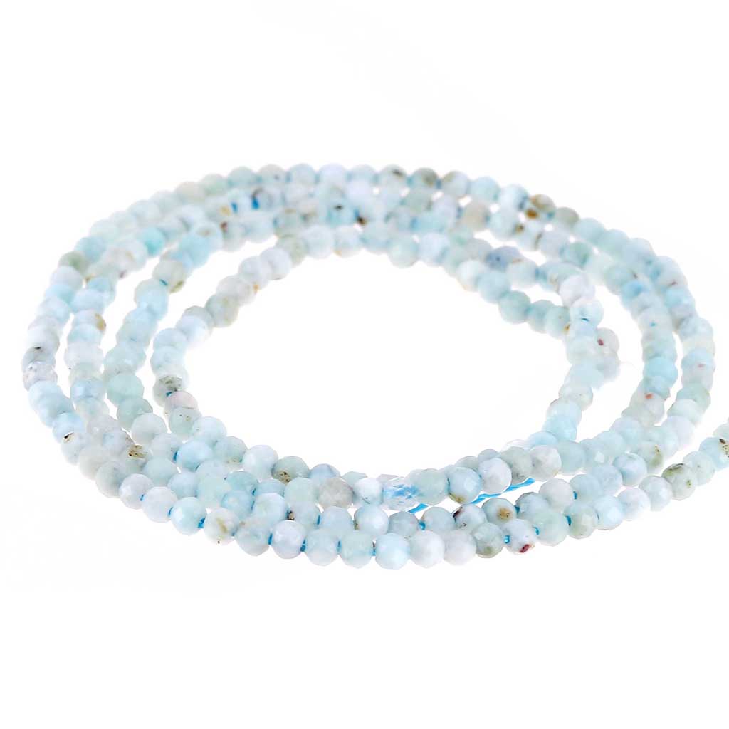 Perles Cubes 3D Facettées Larimar Naturel 7,5 Mm 130 Carats République Dominicaine