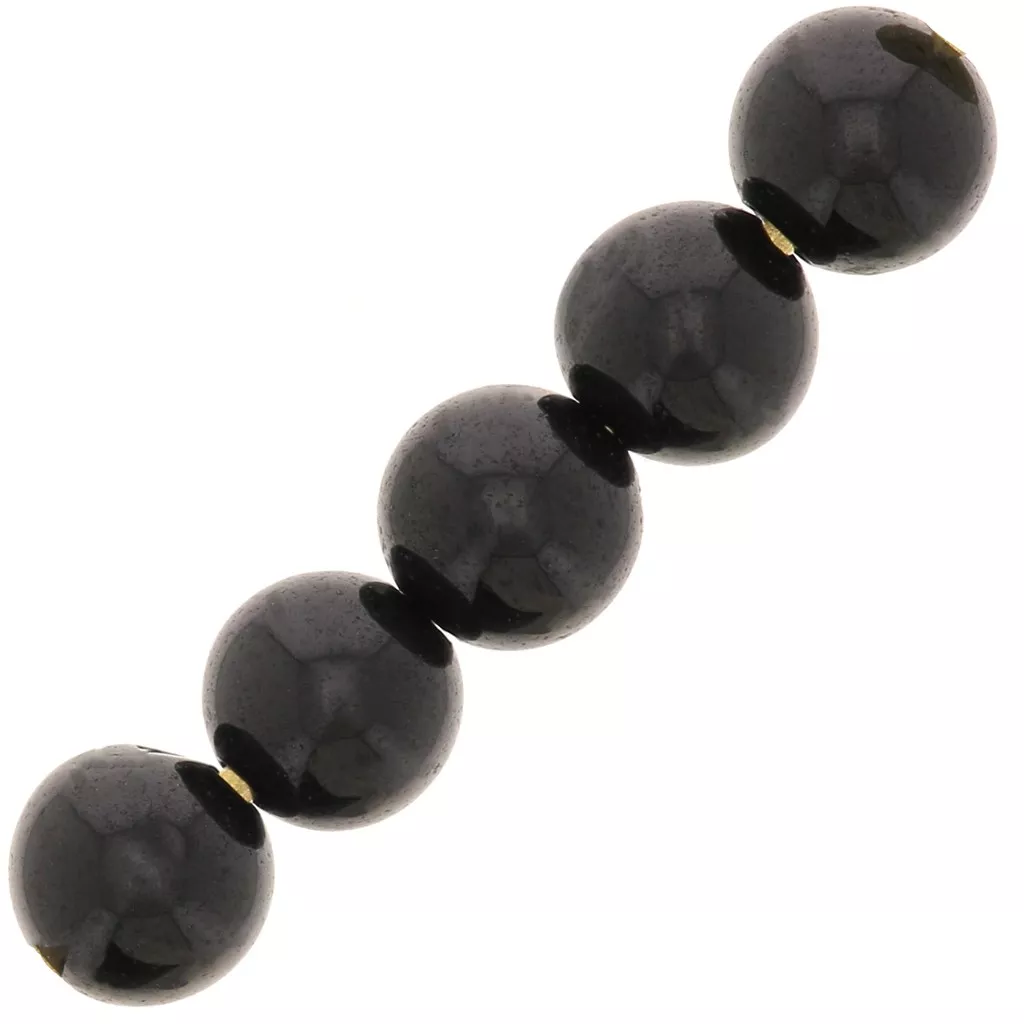 Fil De Perles En Spinelle Noir 3.5mm - Environ 114 Pièces Sur 39cm - Neuf