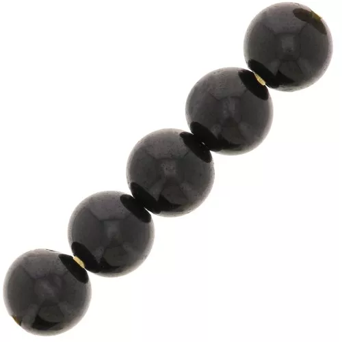 Perles rondes 4 mm pierre gemme - Spinelle noir x20