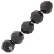 Perles rondes facettées 4 mm pierre gemme - Spinelle noir x20