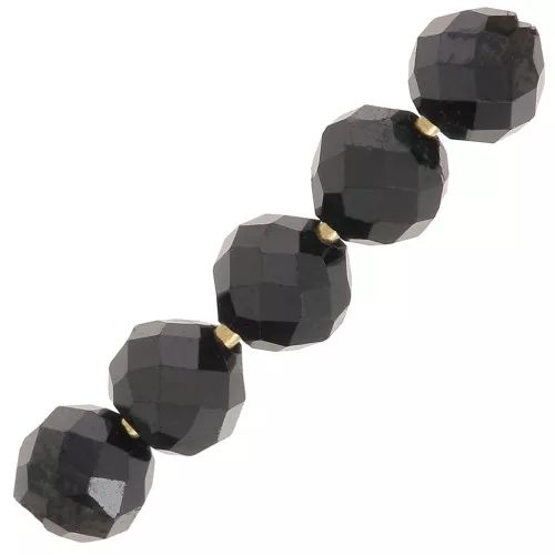 Perles rondes facettées 4 mm pierre gemme - Spinelle noir x20