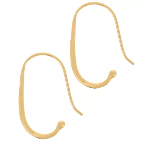 Crochets d'oreilles fil 29 mm - Argent 925 Doré à l'or fin x2