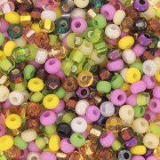 Perles rocailles Preciosa 8/0 3 mm - Mix Opaque - Transparent - Rose - Vert x20g