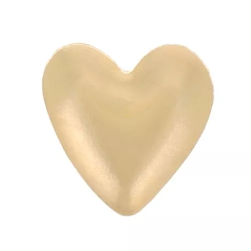 Élément coeur bombé à coller 3x4 mm - Gold filled (or laminé) x1