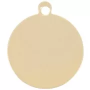 Breloque ronde 11 mm à graver - Gold filled (Or laminé) x1