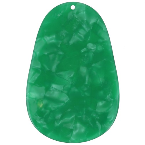 Pendentif ovale 50x33 mm en acétate - Vert nacré x1