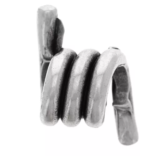 Pendentif barbelé 13x7 mm - Placage Argent fin vieilli x1