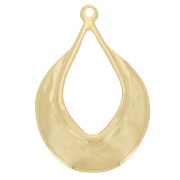 Pendentif goutte ethnique 42x29 mm - Doré à l'or fin x1|raw }}